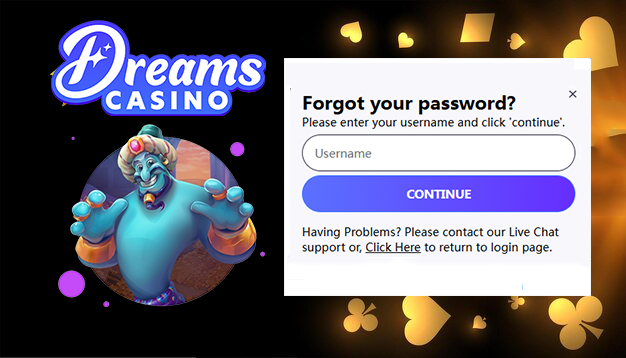 Dreams Casino reset password